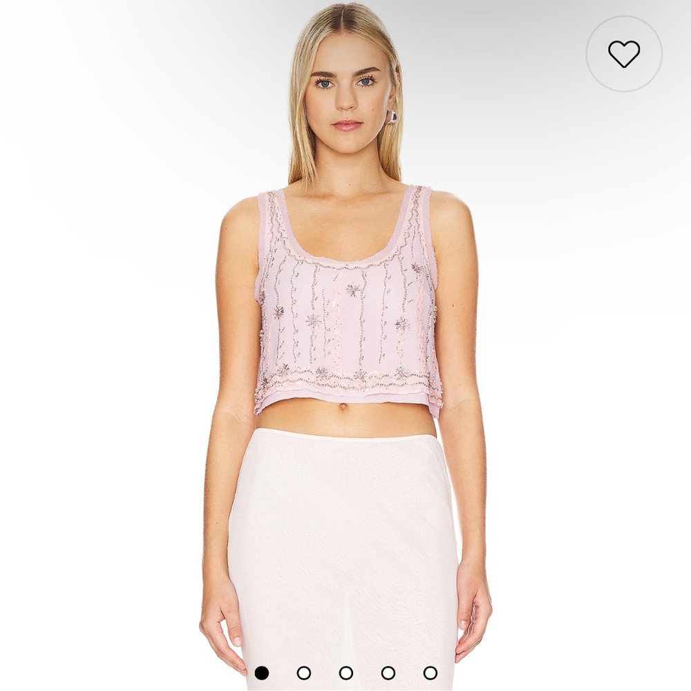 NWT Love Shack Fancy Ensor Embellished Top